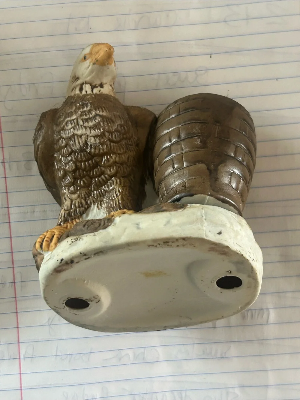 Vintage ceramic Decorative Brown and White Eagle Figurine for Bird Lovers